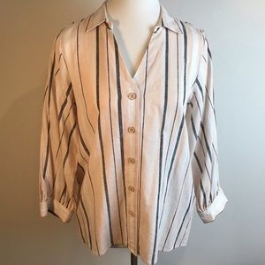 Top Small Stripe Pink White Gray NWT Karl Lagerfeld